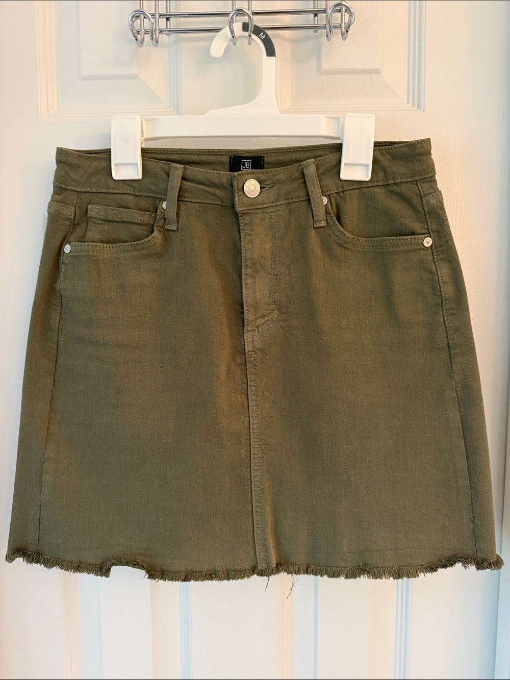 Just Black Denim - Olive Frayed-Hem Skirt
